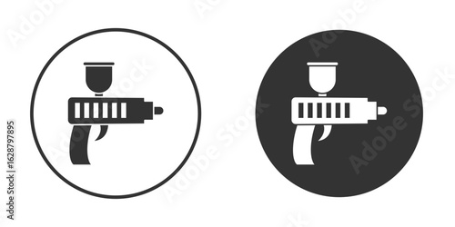 Airbrush icon in black round