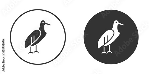 Albatross icon in black round