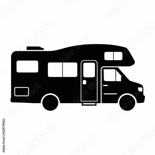 Black Silhouette of a Recreational Vehicle