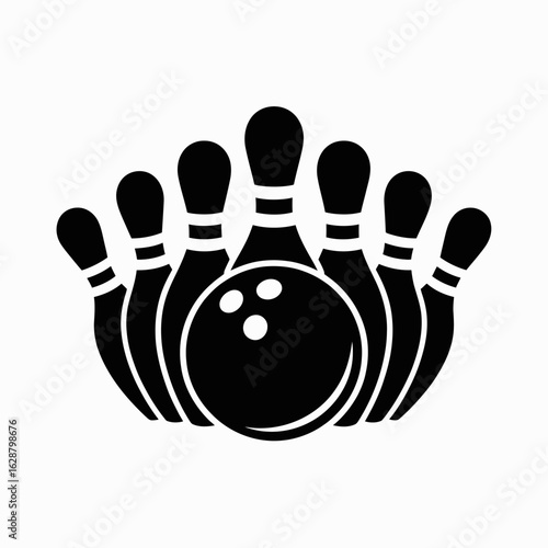 Bowling Ball and Pins Icon Design