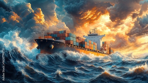 Steel Giant Battling the Ocean