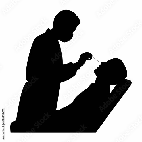 Dental checkup silhouette illustration