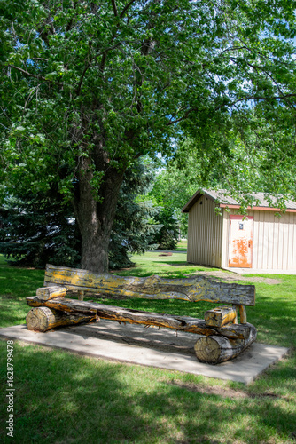 Rustic log bench