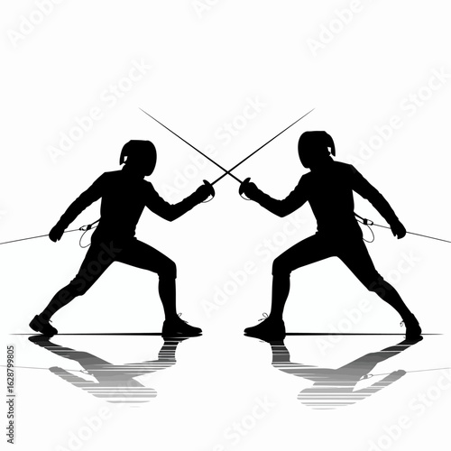 Fencing Duel Silhouette