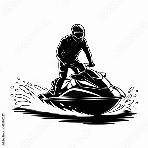 Jet Ski Rider Illustration