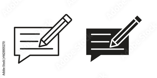 Write comment icon vector Art Illustrations set.