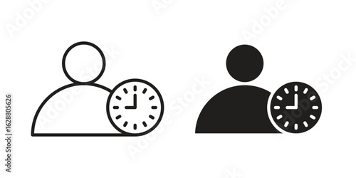 User time icon vector Art Illustrations set.
