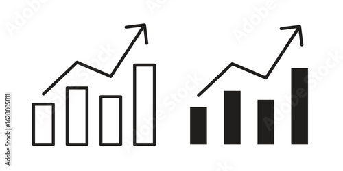 Trend Arrow icon vector Art Illustrations set.