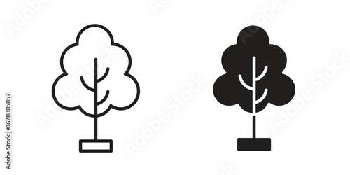 Tree free icon vector Art Illustrations set.