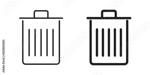 Trash icon vector Art Illustrations set.