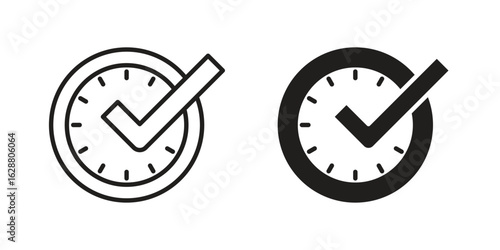 Time check icon vector Art Illustrations set.