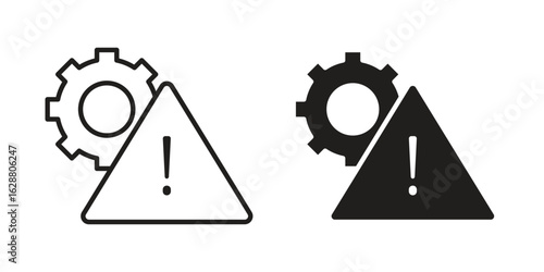 Technical warning icon vector Art Illustrations set.