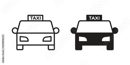 Taxi icon vector Art Illustrations set.