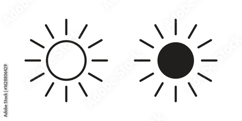 Sun icon vector Art Illustrations set.