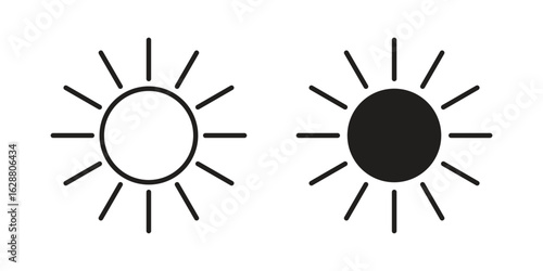 Sun icon vector Art Illustrations set.