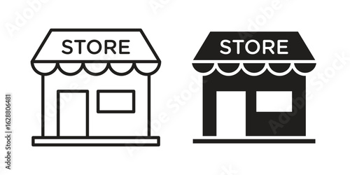 Store icon vector Art Illustrations set.