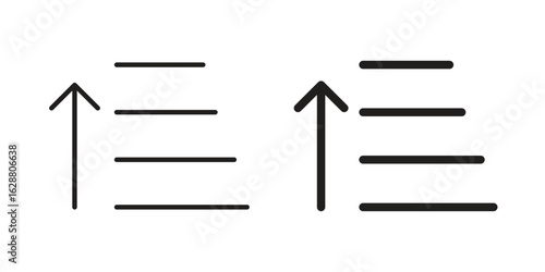 Sort amount up icon vector Art Illustrations set.