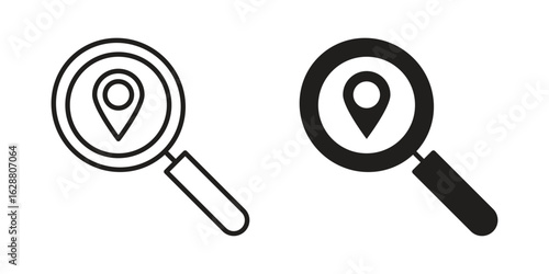 Search Location icon vector Art Illustrations set.