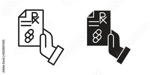 RX icon vector Art Illustrations set.