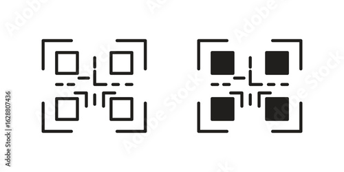 Qrcode icon vector Art Illustrations set.
