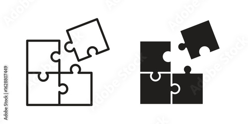 Puzzle icon vector Art Illustrations set.
