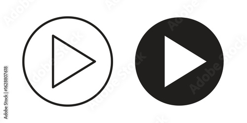 Play icon vector Art Illustrations set.