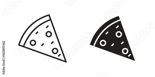 Pizza slice icon vector Art Illustrations set.