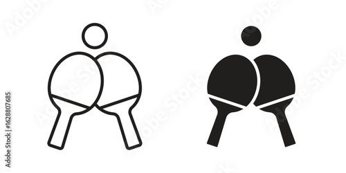 Ping pong icon vector Art Illustrations set.