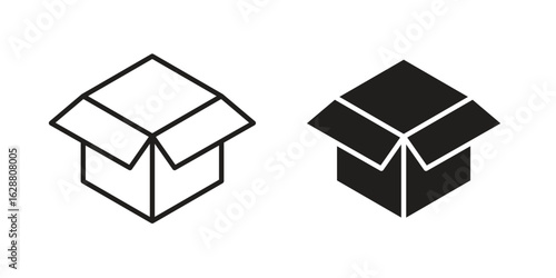 Open box icon vector Art Illustrations set.