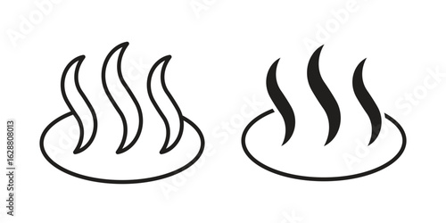 Onsen icon vector Art Illustrations set.