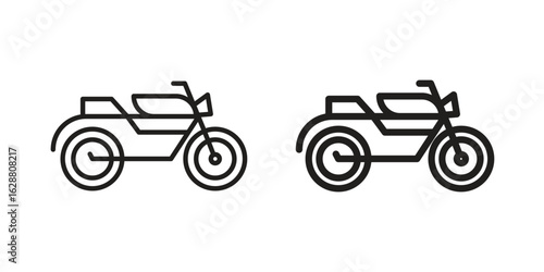 Motorcycle icon vector Art Illustrations set.