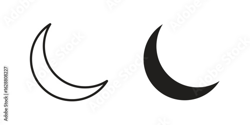 Moon icon vector Art Illustrations set.
