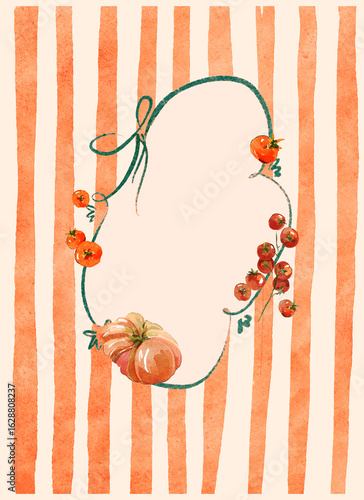 Watercolor template frame in mediterranean style . Hand drawing border of yellow lemons, citrus fruits, fresh food, limes, picnic elements. Italian print for design, invitation card