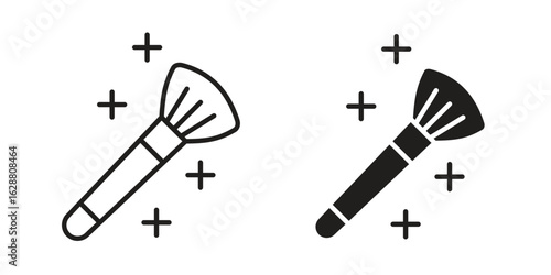 Makeup brush icon vector Art Illustrations set.