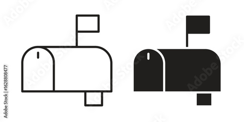 Mailbox icon vector Art Illustrations set.