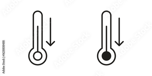 Low Temperature icon vector Art Illustrations set.