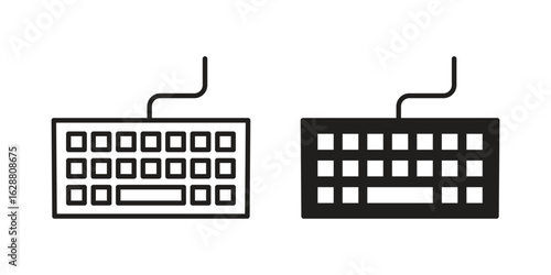 Keyboard icon vector Art Illustrations set.