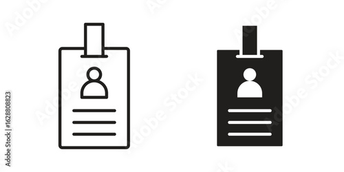 ID badge icon vector Art Illustrations set.