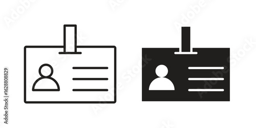 ID badge icon vector Art Illustrations set.