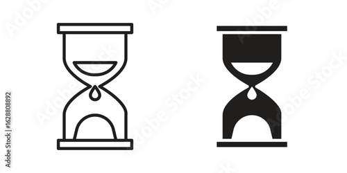 Hourglass end icon vector Art Illustrations set.