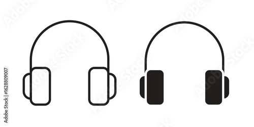 Headset icon vector Art Illustrations set.