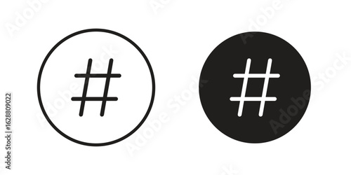 Hashtag icon vector Art Illustrations set.