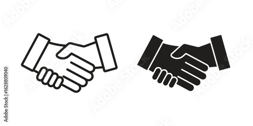 Handshake icon vector Art Illustrations set.