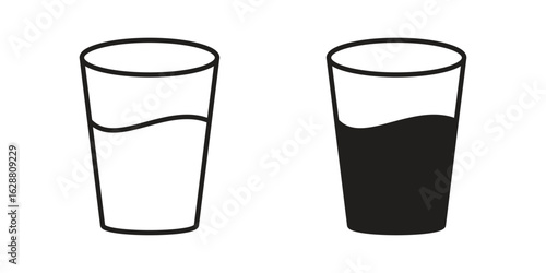 Glass icon vector Art Illustrations set.