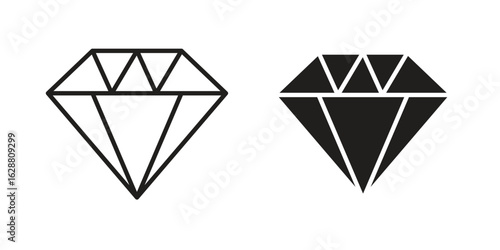 Gem icon vector Art Illustrations set.