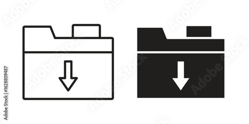 Folder upload icon vector Art Illustrations set.