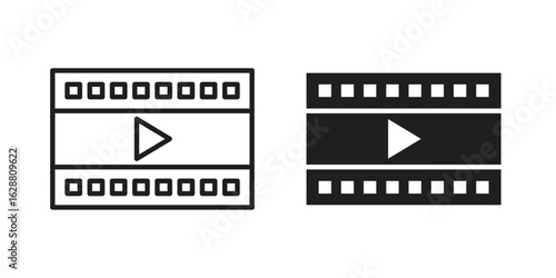 Film icon vector Art Illustrations set.