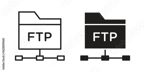 FTP icon vector Art Illustrations set.