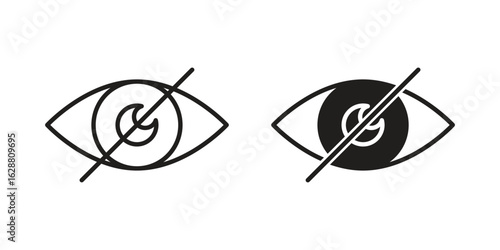 Eye crossed icon vector Art Illustrations set.