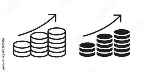 Earning icon vector Art Illustrations set.